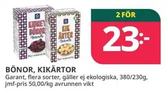 Tempo Garant bönor kikärtor erbjuda