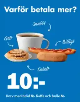 Biltema Korv med bröd Kaffe och bulle erbjuda