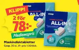 Coop Coop maskindisktabletter erbjuda