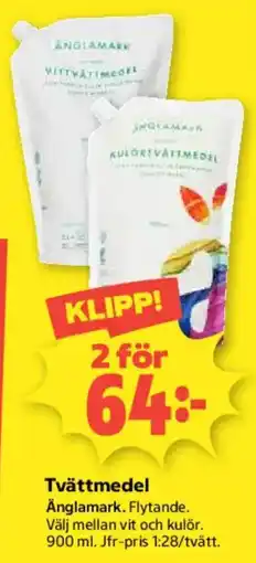 Coop Änglamark tvättmedel erbjuda