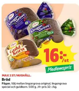 Coop Pågen bröd erbjuda