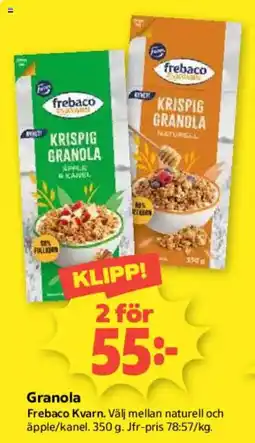 Coop Frebaco granola erbjuda