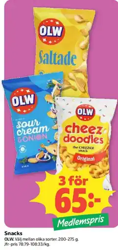 Coop Olw snacks erbjuda