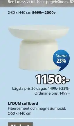 JYSK LYDUM soffbord erbjuda