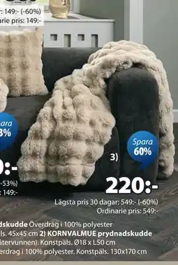 JYSK KORNVALMUE pläd erbjuda
