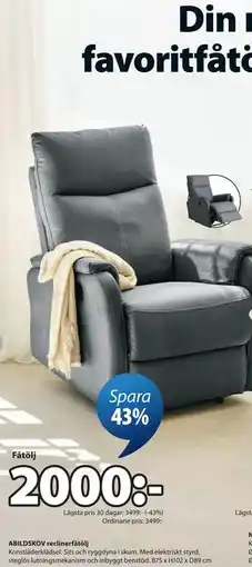 JYSK ABILDSKOV reclinerfåtölj erbjuda