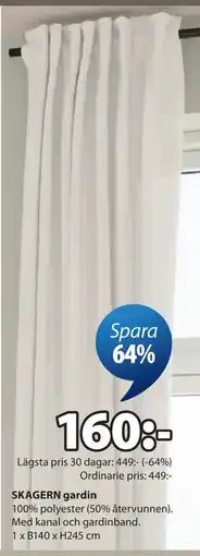 JYSK SKAGERN gardin erbjuda
