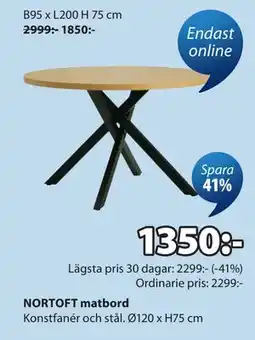 JYSK NORTOFT matbord erbjuda