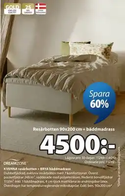 JYSK KVENNA resårbotten + BRYA bäddmadrass erbjuda