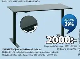 JYSK SVANEKE höj- och sänkbart skrivbord erbjuda
