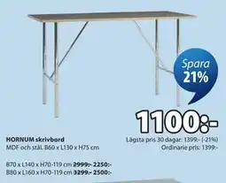 JYSK HORNUM skrivbord erbjuda