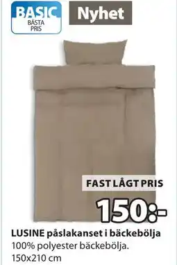 JYSK LUSINE påslakanset i bäckebölja erbjuda