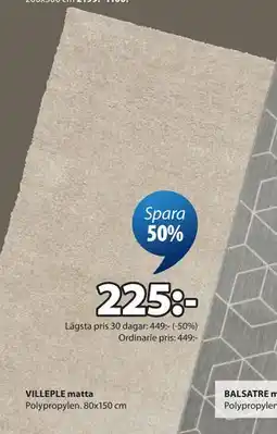 JYSK VILLEPLE matta erbjuda