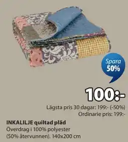 JYSK INKALILJE quiltad pläd erbjuda