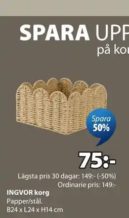 JYSK INGVOR korg erbjuda