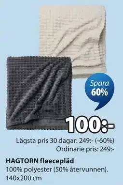 JYSK HAGTORN fleecepläd erbjuda