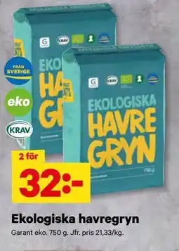 City Gross Ekologiska havregryn erbjuda