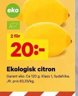 City Gross Ekologisk citron erbjuda