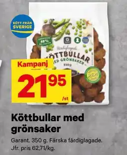 City Gross Köttbullar med grönsaker erbjuda