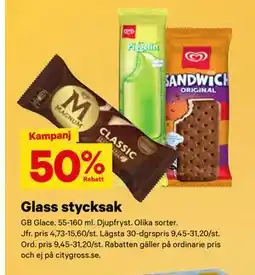 City Gross Glass stycksak erbjuda