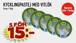Din Mat Dufre kycklingpastej med vitlök erbjuda