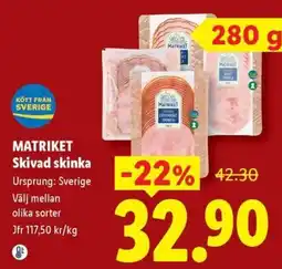 Lidl Matriket skivad skinka erbjuda