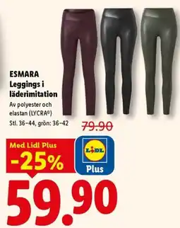Lidl Esmara leggings i läderimitation erbjuda