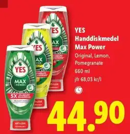 Lidl Yes handdiskmedel max power erbjuda