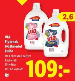 Lidl Via flytande tvättmedel kulör erbjuda
