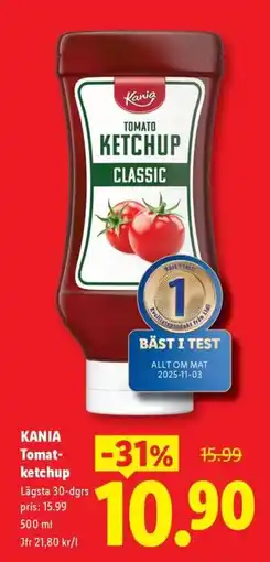 Lidl Kania tomat-ketchup erbjuda