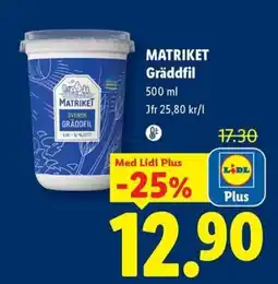 Lidl Matriket Gräddfil erbjuda