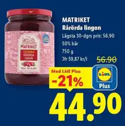 Lidl Matriket rårörda lingon erbjuda