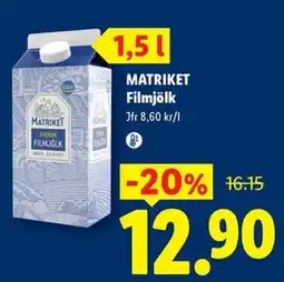 Lidl Matriket filmjölk erbjuda