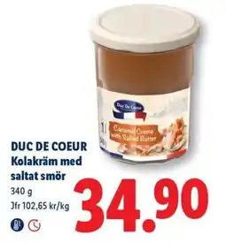 Lidl Duc de coeur kolakräm med saltat smör erbjuda