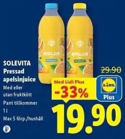 Lidl Solevita apelsinjuice erbjuda