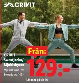 Lidl Crivit sweatjacka/mjukisbyxor erbjuda