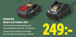 Lidl Parkside batteri och laddare 20 V erbjuda