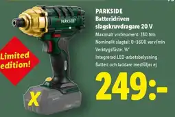 Lidl Parkside batteridriven slagskruvdragare 20 V erbjuda