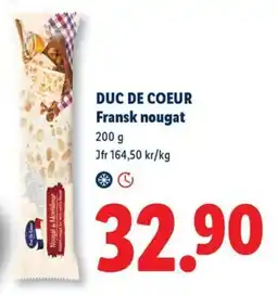 Lidl Duc de Coeur fransk nougat erbjuda