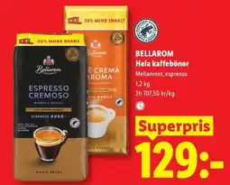 Lidl Bellarom hela kaffebönor erbjuda