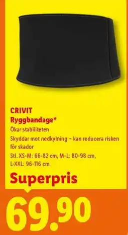 Lidl Crivit ryggbandage erbjuda
