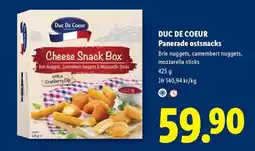 Lidl Duc De Coeur panerade ostsnacks erbjuda