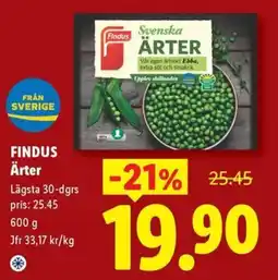 Lidl Findus Ärter erbjuda