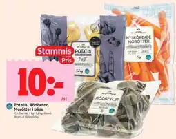 ICA Kvantum Stammis Potatis, Rödbetor, Morötter erbjuda
