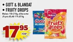 Matdax Malaco Fruity Drops erbjuda