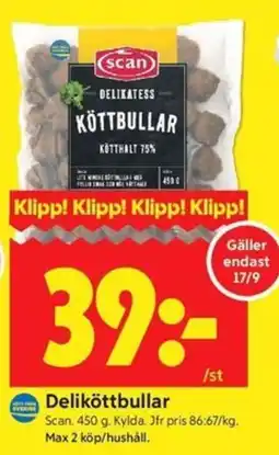 ICA Kvantum Scan deliköttbullar erbjuda