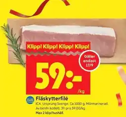 ICA Kvantum ICA Fläskytterfilé erbjuda