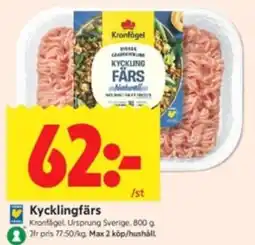 ICA Kvantum Kronfågel Kycklingfårs erbjuda
