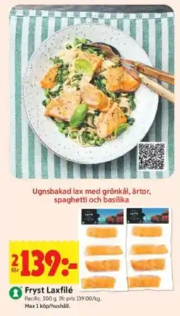 ICA Kvantum Fryst Laxfilé erbjuda
