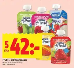 ICA Kvantum Nestlé frukt- grötklämpåsar erbjuda